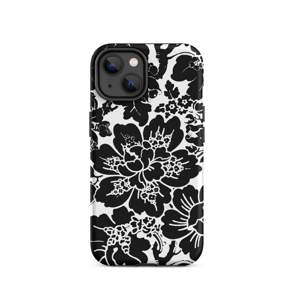 Black Floral Vintage iPhone Case