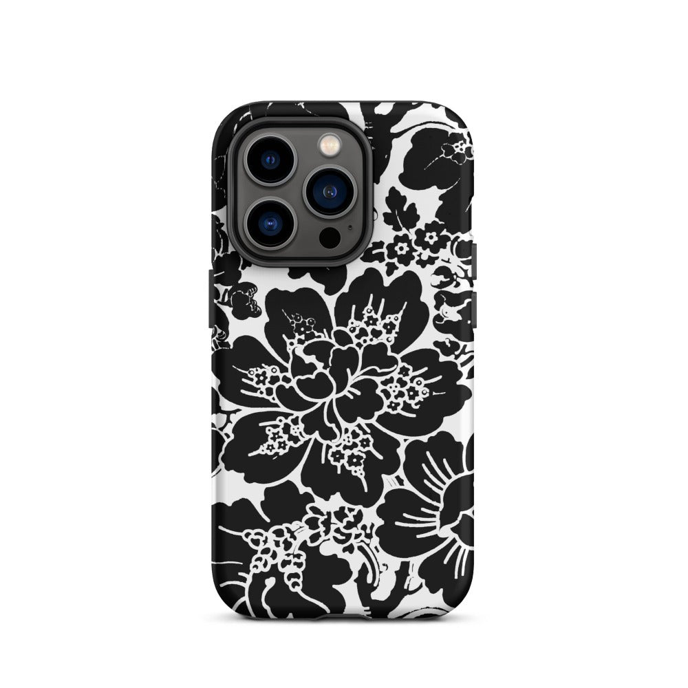 Black Floral Vintage iPhone Case